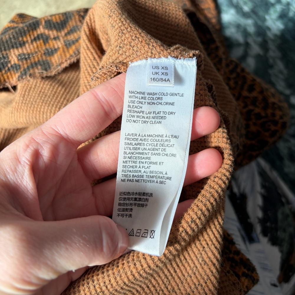 Pilcro Split Neck Leopard Print Top - image 12